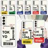 Phone Case For Samsung Galaxy S26 S25 S24 S23 S22 Ultra S20 S21 FE 5G Plus Clear Cover World City Travel Ticket New York London