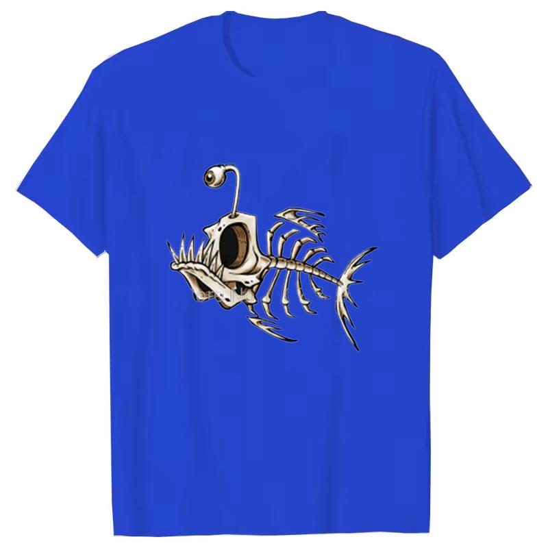 Bonefish Skull Deep Sea Fish Skeleton Funny Fisherman Angler T-Shirt Cotton O-Neck Short Sleeve Men T Shirt Oversize Streetwear