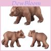 Ensemble de Modèles d'Animaux Ours Brun Jouet de Collection Statique en PVC Pour Enfants de 4 à 6 Ans