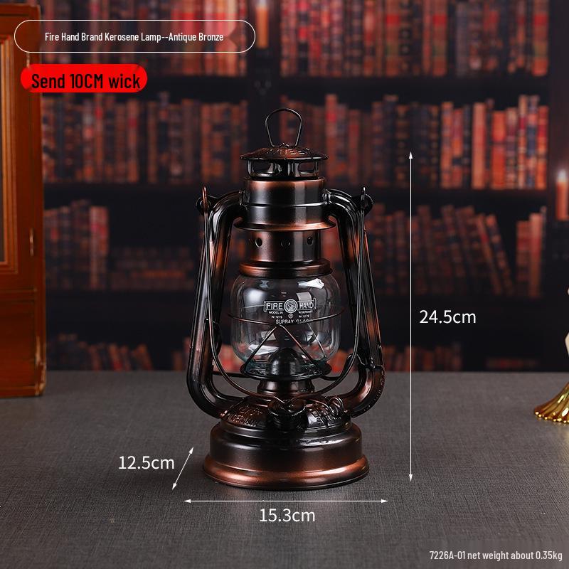 Retro Iron Oil Lamp for Camping, Lantern & Indoor Decor