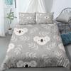3D Koala Duvet Cover Set Microfiber Cartoon Leaves Baby Bear Australian Wildlife Themed  Bedding Set Queen Size Comforter Cover