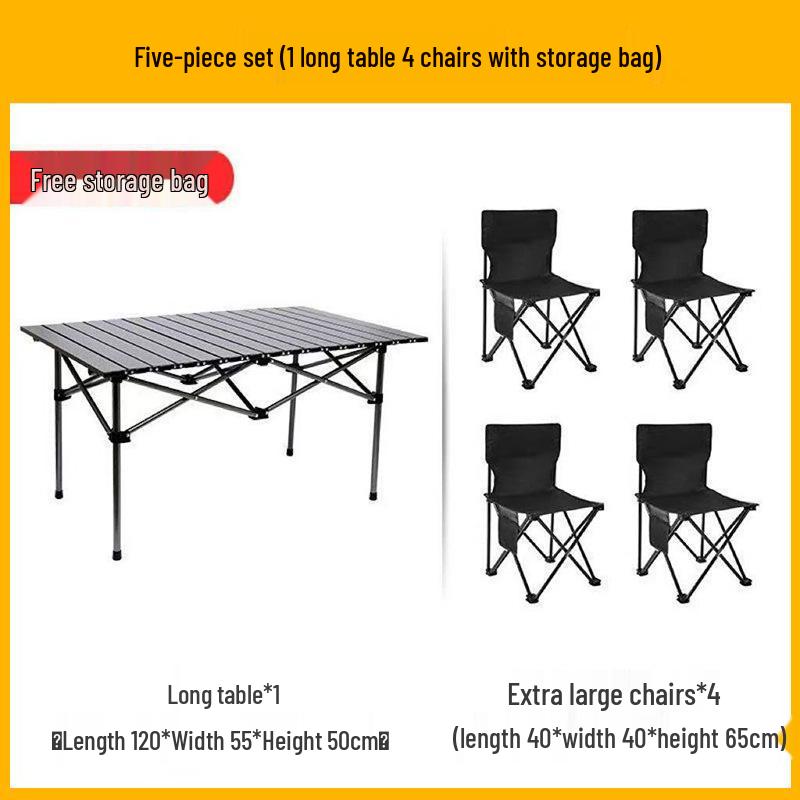 Portable Outdoor Folding Table and Chair Set - Perfect for Camping, Picnic, Patio, and BBQ