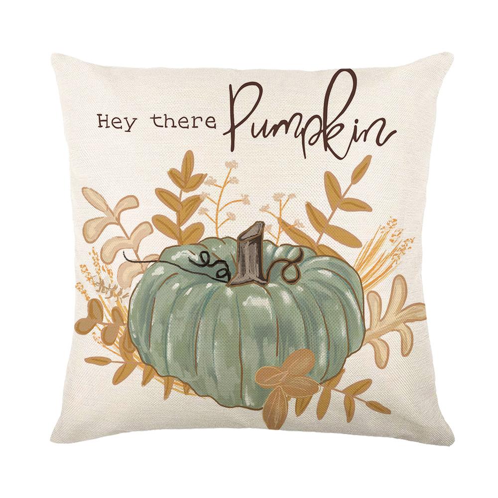 Autumn Pumpkin Pillow Cover Linen Printed Cushion Cover Living Room Bedroom Pillow Cover Home Decoration