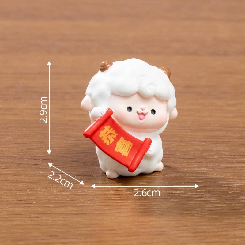 2027 Goat Year Miniature Ornaments Zodiac Cartoon Lucky Sheep Diy Car Decoration Office Desktop Decor Ornaments