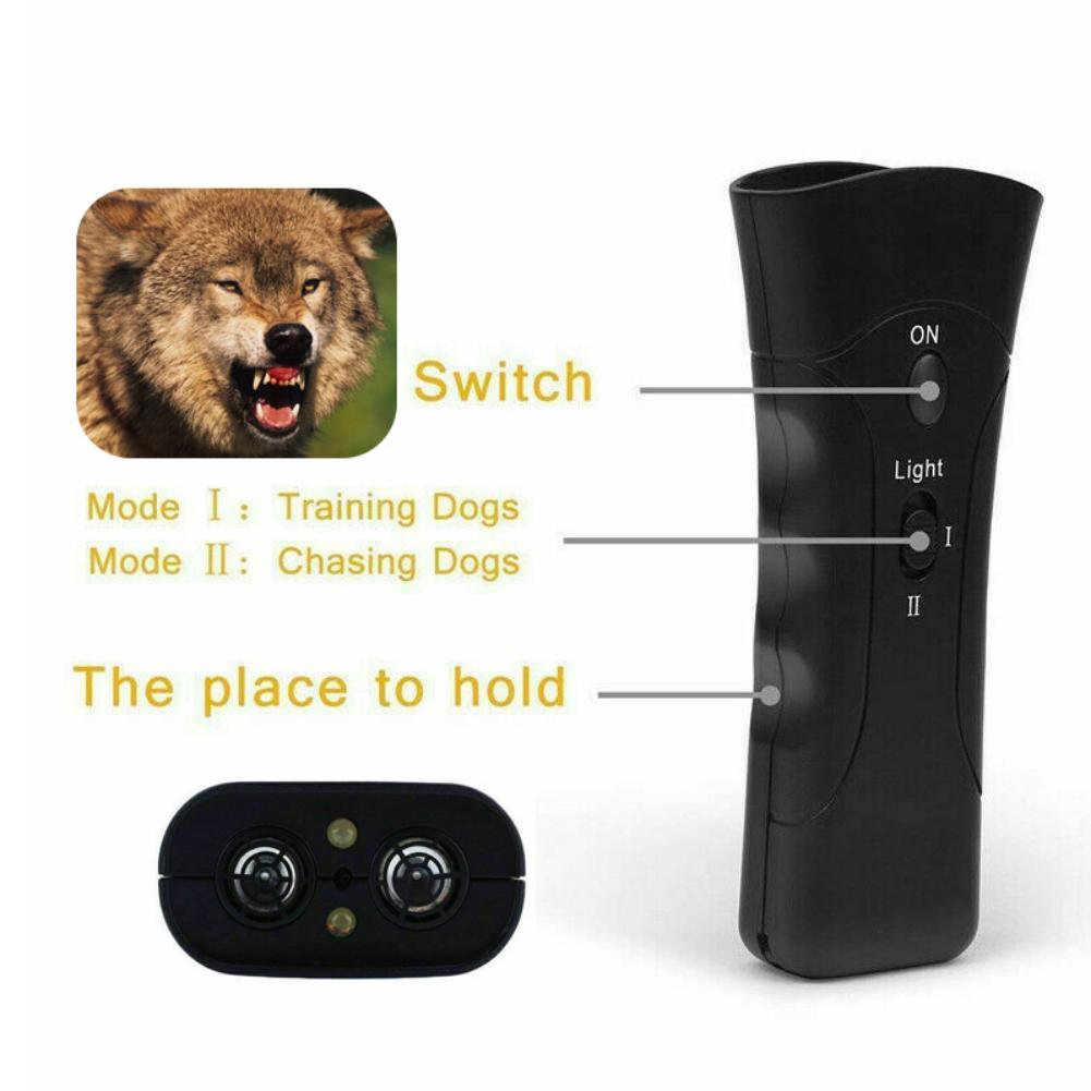Dog Bark Deterrent Device Ultrasonic Dog Training Tool Bark Collar Alternative Stops Bad Behavior for Home Battery Operated