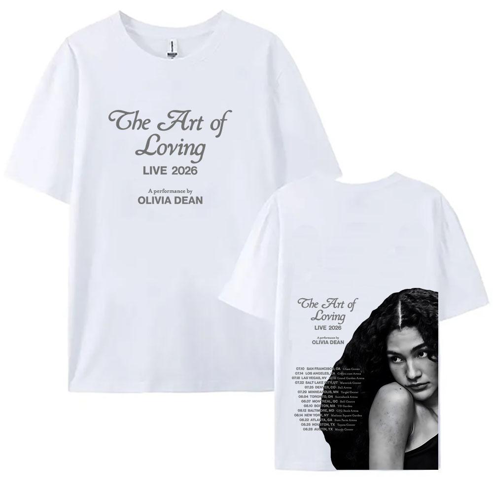 

Футболка The Art of Loving Live 2026 OLIVIA DEAN Графічні футболки З коротким рукавом Бавовняна жіноча футболка Одяг з принтом Унісекс L