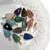 3 Stück, Natürlicher Stein Herz Facettierter Anhänger 12x30mm Vergoldete Strass-Öse Charme Für DIY Halskette Schmuckherstellung