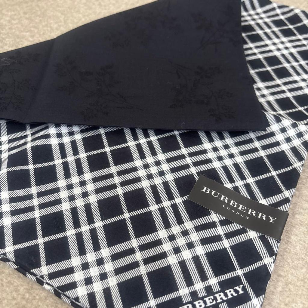 Used BURBERRY Burberry Scarf Large Handkerchief Cotton 100% Brand New Unused
