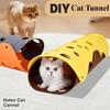 1PC Cat Play Tunnel Bed - Foldable Pet Tunnel Tube Bed with Holes DIY Play Mat Activity Rug, for Indoor Cats Interactive Play