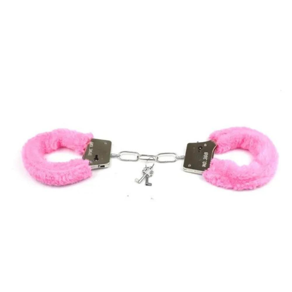 1 Set Adult Product Solid Color Plush Handcuffs Couple Game Fun Toy Handcuffs Accessories