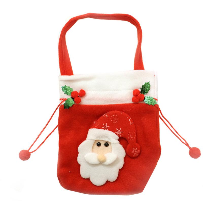 Christmas decorative supplies Christmas backpack cloth bag brushed cloth gift bag old man snowman gift Christmas candy bag