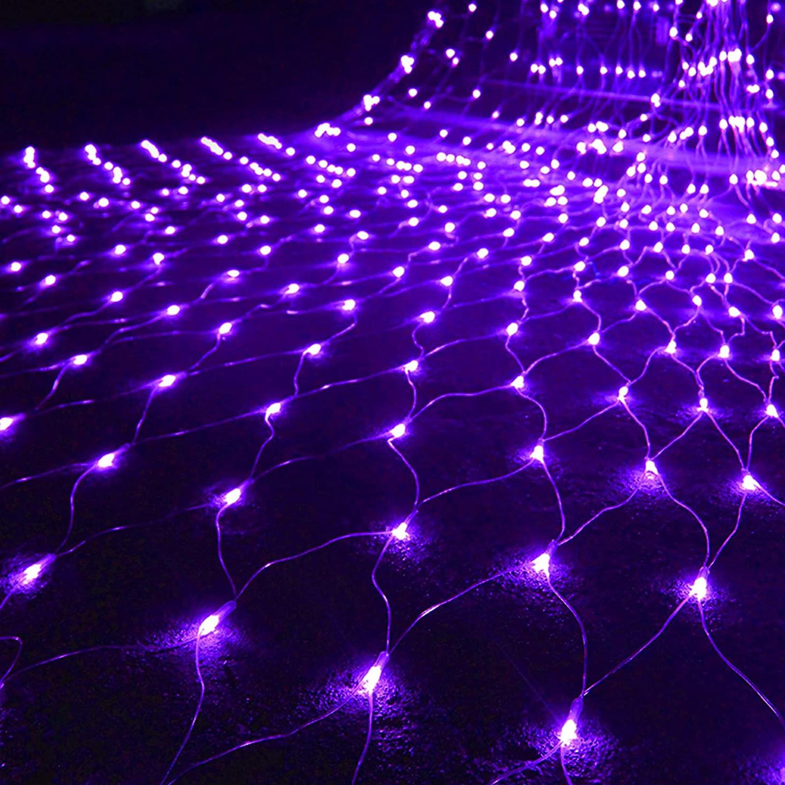 

Mesh Lights Outdoor, Waterproof String Lights With 8 Modes Plug In Connectable Mesh Lights For Bushes Holiday Yard Garden Party Wedding S фиолетовый