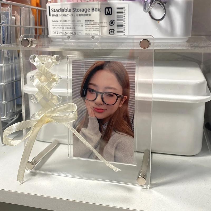 Acrylic Photo Frame Kpop Photocard Stand Idol Photocard Display Picture Frames Photo Card Protector Frame Room Desktop Decor