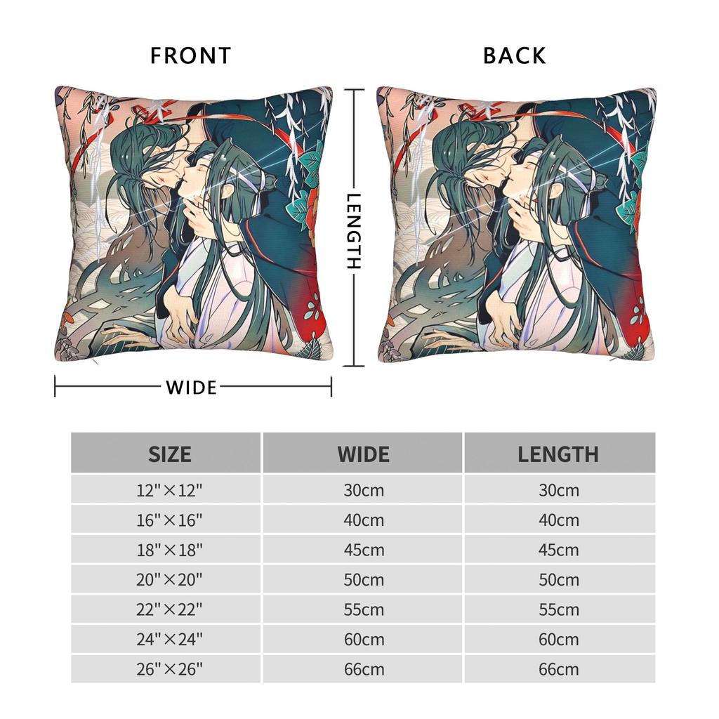 Vintage Mo Dao Zu Shi Print Pillowcases Retro Trendy Pillow Case For Sofa Car Home Decor Print Pillow Cover