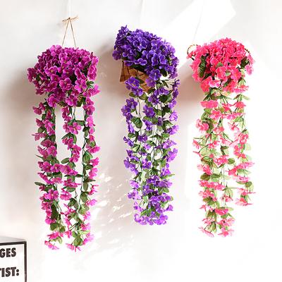 Künstliche Blumen Lange Ranke Veilchen Haus Hochzeit Außen Gartenbogen Dekorationen Weihnachten Pflanzpavillon Zubehör