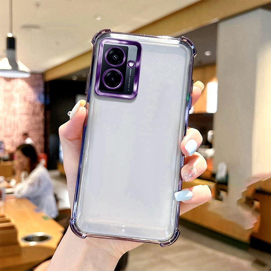 Airbag Shookproof Lens Case For Apple iPhone 16 15 14 Pro Max Plus Motorola Edge 50 60 Moto G82 G54 5G G84 G34 G75 Plating Silicone Back Clear Cover