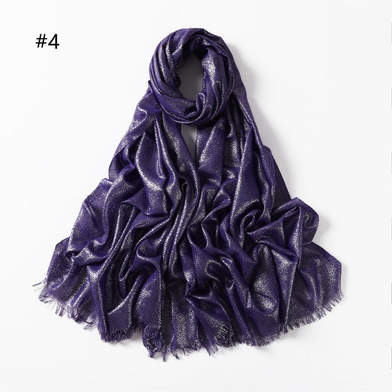Spring and summer new solid color long scarf human cotton gold silk silver silk scarf women's monochrome long headscarf shawl