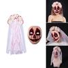 Spooky Gothic Bride Headwear Flower Headband Veil for Halloween Parties Masquerades Mask Day of the Death Bridal Costume
