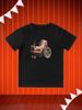 Round Neck Printed Pattern Pullover Short Sleeve Kids Tops Tractor
