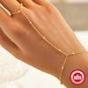 925 Sterling Silver Versatile Hand Jewelry Women'S Ring Chain Xiaomi Bead Finger Bracelet Multi-Layer Stacked Hand