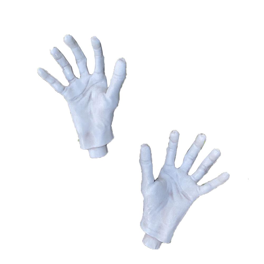 2Pcs Artificial Creepy Plastic Hands Halloween Haunted House Decoration Utility