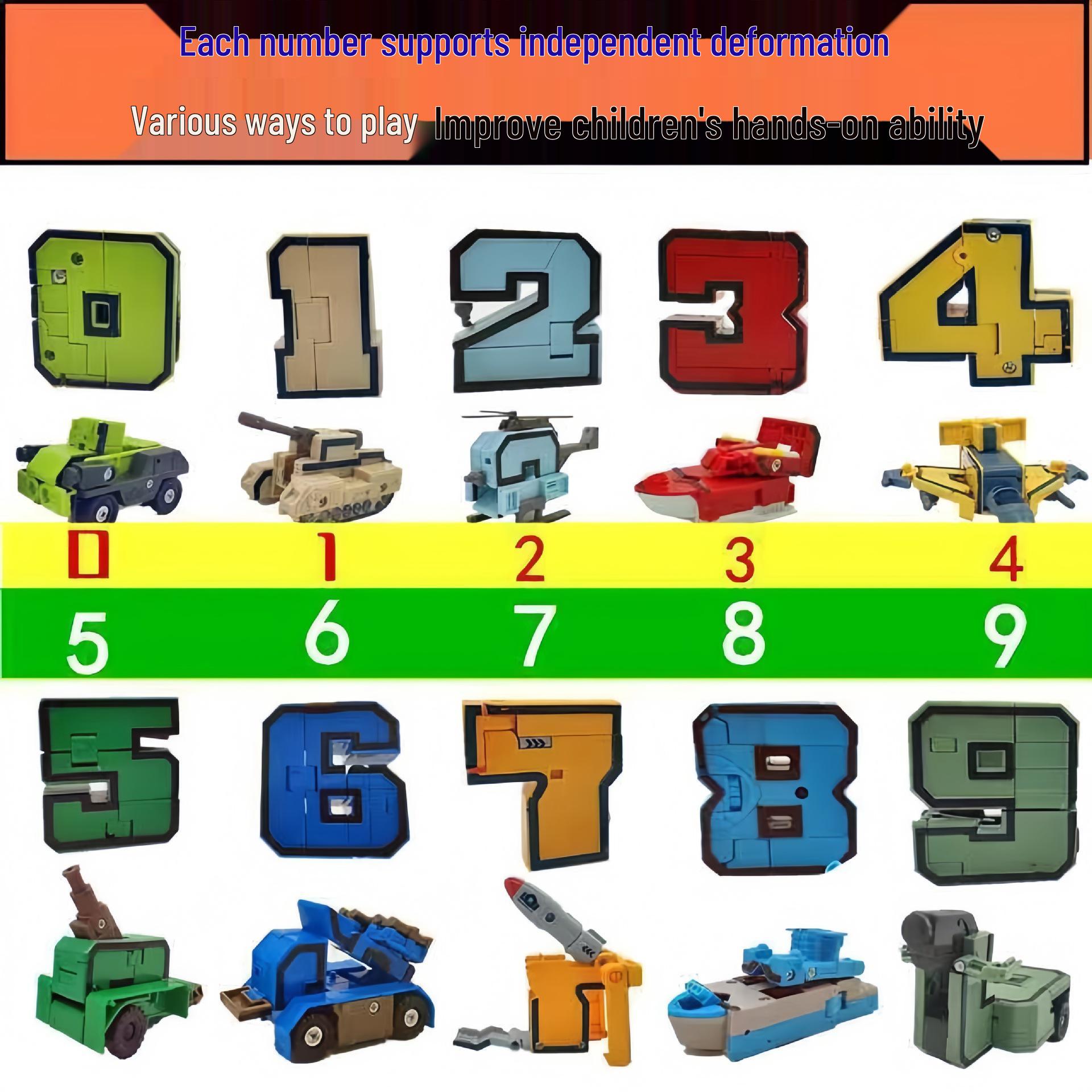 

Детский образовательный робот-конструктор: Трансформирующиеся цифровые буквы Автоботов