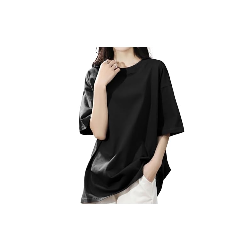 [SLEEPSINERO] Women's Short-Sleeve T-Shirt [Body-Shaping - Relaxed Fit for a Slimming Effect] Women's Shirt Top, Spring/Summer, Crew Neck, Plus Sizes,