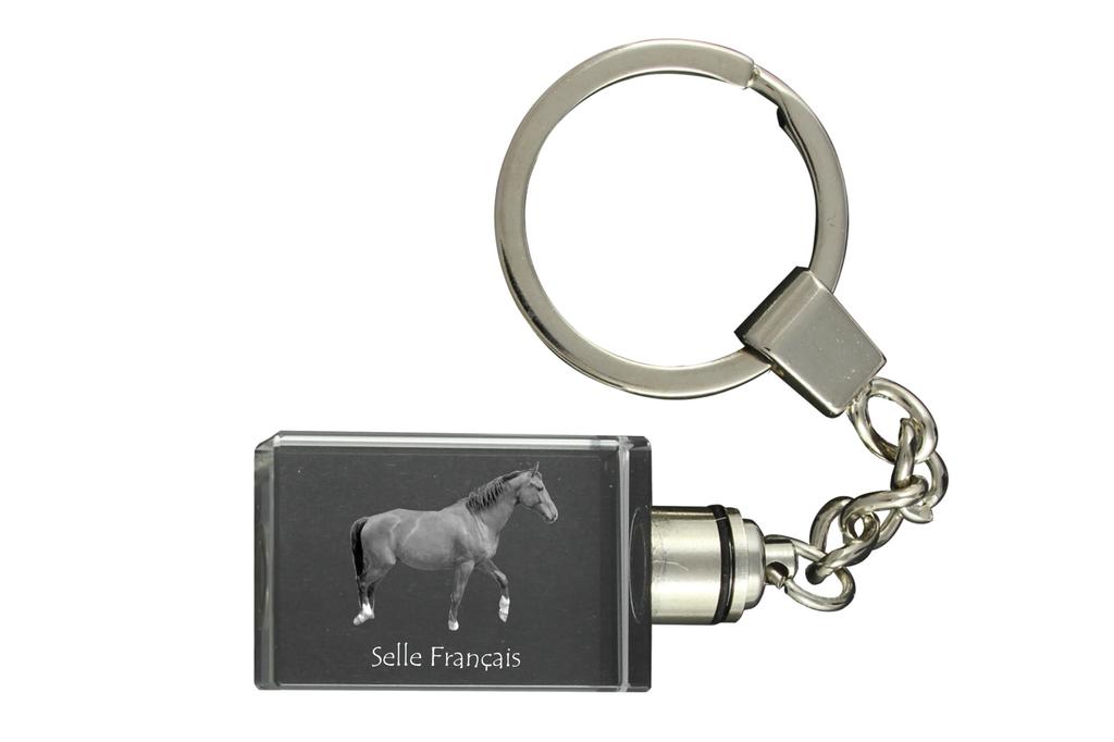 Selle Francais - Pandantiv de cristal cu fotografie a unui cal, pandantiv iluminat, cadou unic marca Art-Dog