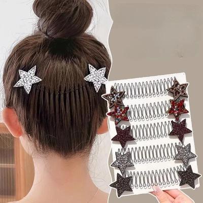 Rhinestone Stars Broken Hair Finishing Artifact Back Head Hair Fixed Clip Invisible Hairpin Spice Girls Style Headband Headdress