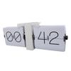 Big Flip Clock Smooth Surface Easy To Read Knob Adjustment Automatic Flip Clock for Bedroom Living Room 24Hour White PT