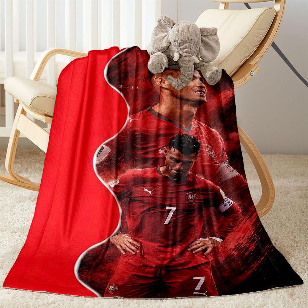 Cristiano Ronaldo Blanket Ultrasoft Perfect For Sofa Office Chair Bedding For All Seasons Digital Print Ideal Gift For Birthday Valentine'S Day