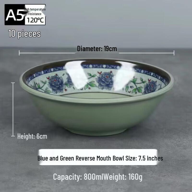 Shengxinhui Melamine Inverted Rim Bowls (10-Pack)
