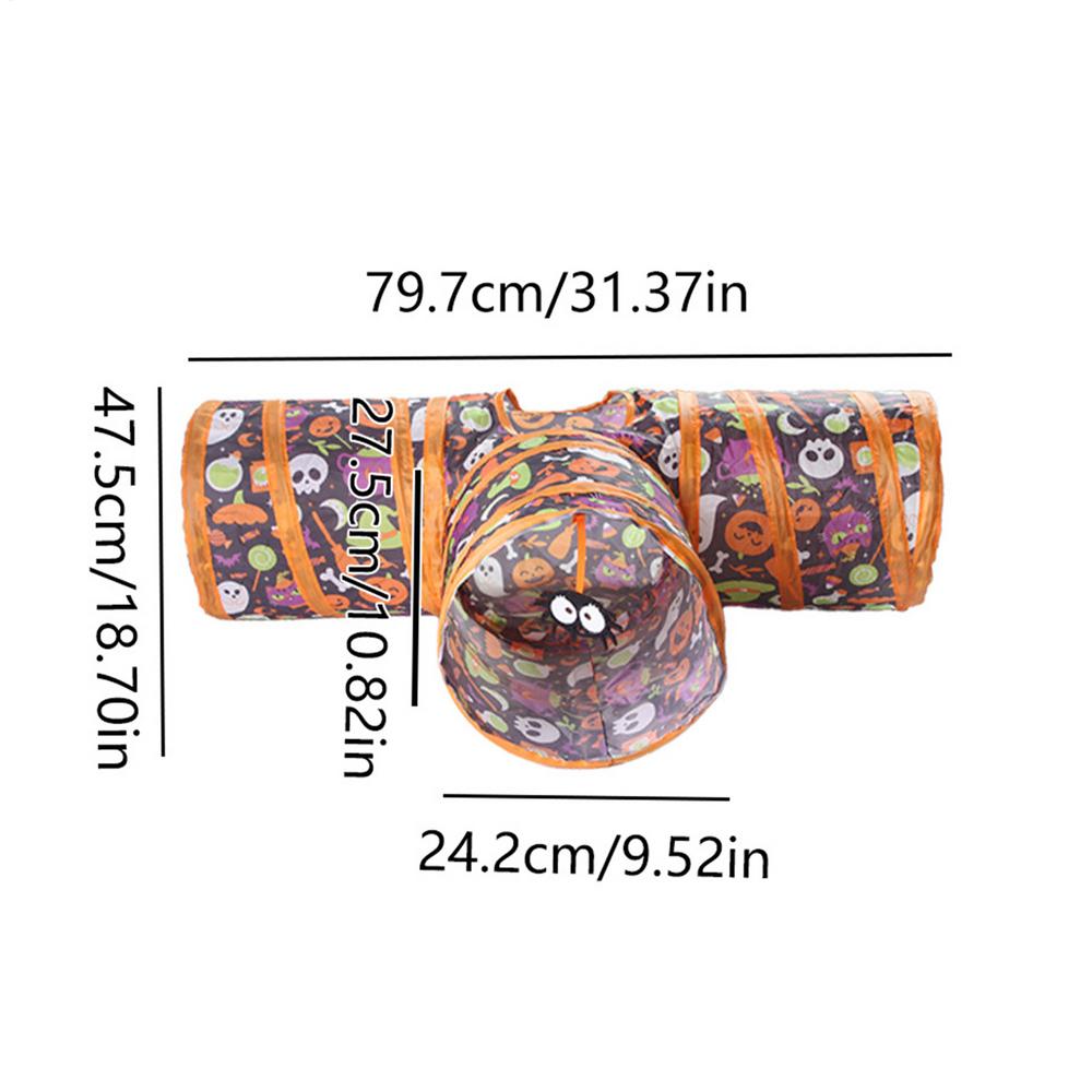 Cat Toys Tunnel Indoor Cats Tube Tent Halloween Foldable Fun Tube Tent Interactive Pet Hideaways For Puppy Bunny Ferrets Hamster