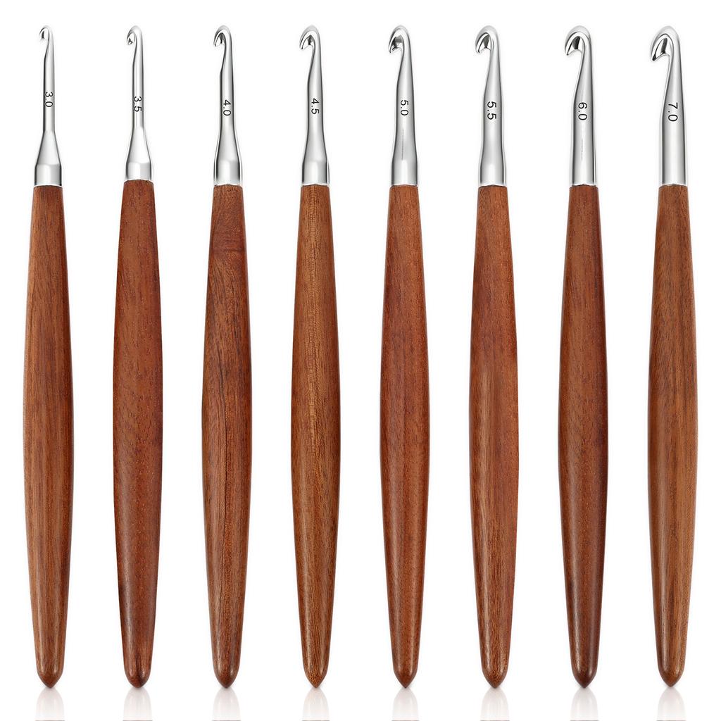 8Pcs Crochet Hook Set Aluminum Crochet Needles Kit DIY Sewing Weaving Tools Yarn Knitting Needles Set Crochet Hooks for Beginner