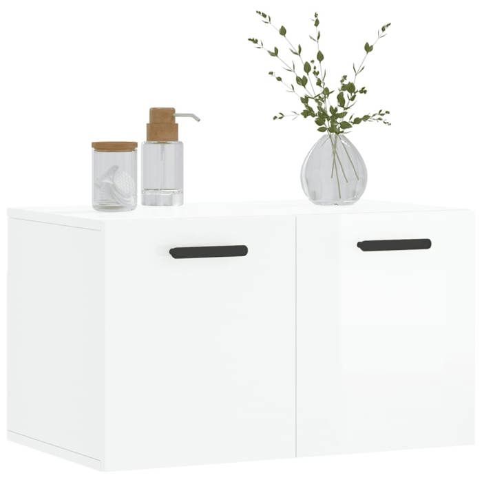 VidaXL Armoire murale Blanc brillant 60x36,5x35 cm Bois d'ingénierie 830030
