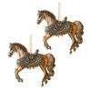 2 Pcs Horse Christmas Ornament Acrylic Sparkly Rhinestones Horse Hanging Decoration 2D Flat Christmas Tree Ornament for Horse Lovers
