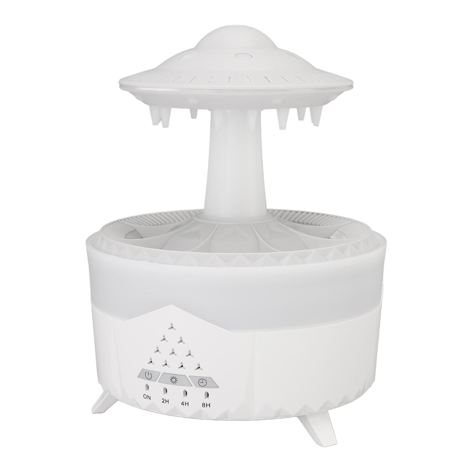 

Увлажнитель воздуха Raindrop для спальни, увлажнитель воздуха с прохладным туманом, 7-цветной светодиодной подсветкой и 4 таймерами для детских комнат US Plug белый