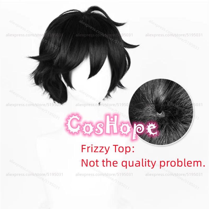 Perruque Cosplay Andy et Leyley Cheveux Courts Hommes Femmes Perruque Noire Cosplay Perruques Anime Perruques Synthétiques Résistantes à la Chaleur One Size black