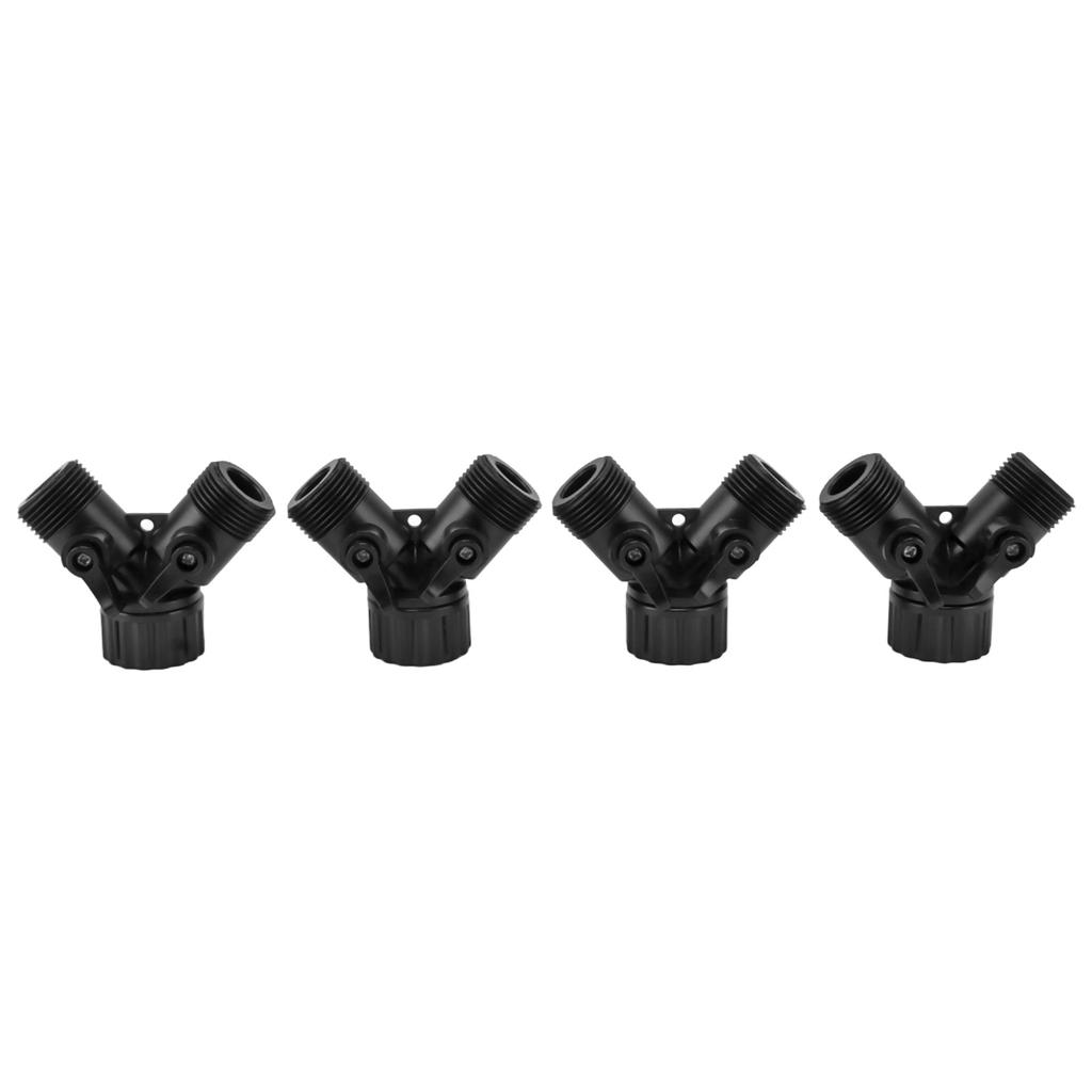 Tap Y Splitter 2 Way 2 Valves Hose Splitter Connector for Garden Hose Faucet  Standard 4pcs