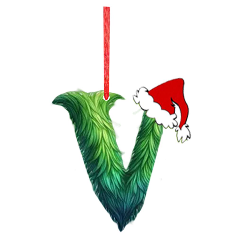 2D 26 Letter  Christmas Ornaments Acrylic Flat Christmas Tree Home Decorations Ornaments