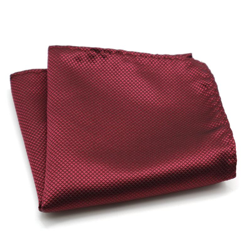 Luxury Men's Handkerchief Plaid Solid Color Hankies Polyester Hanky Business Pocket Square Chest Towel 21*21CM