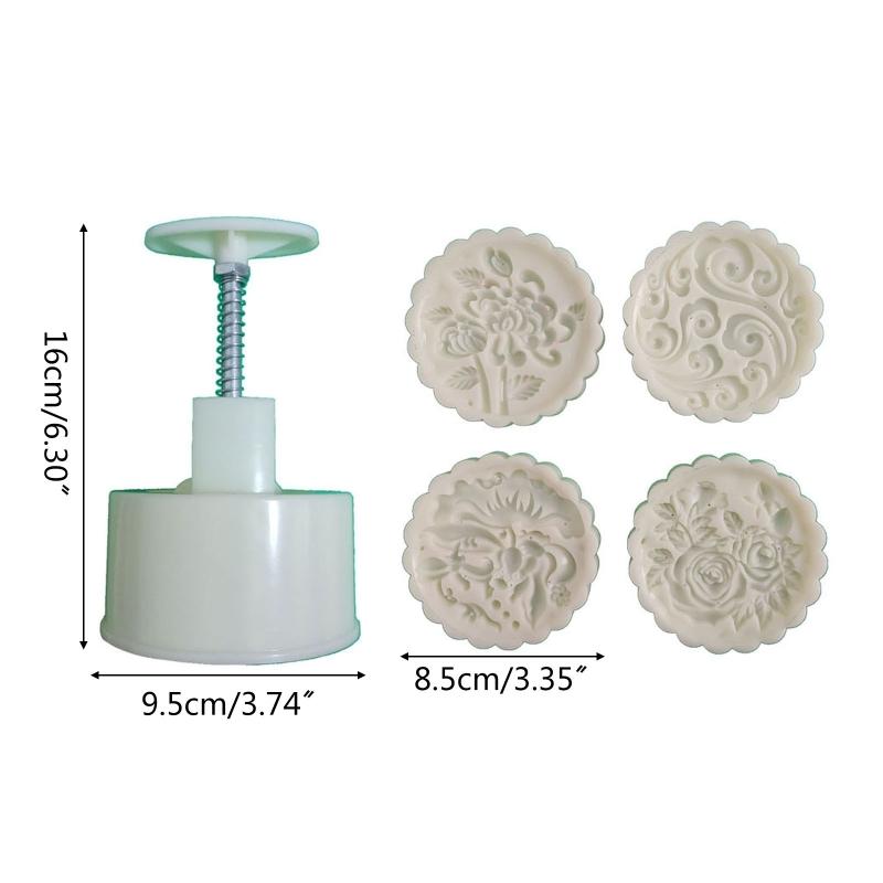 200g DIY 3D Mooncake Molds Flower Rose Patterns Shaped Moon Cake Mold Press Safe Mooncake Moulds for Mid-Autumn Festival