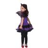 Halloween Children's Costume Witch Show Masquerade Costume, Little Girl Purple Bat Skirt