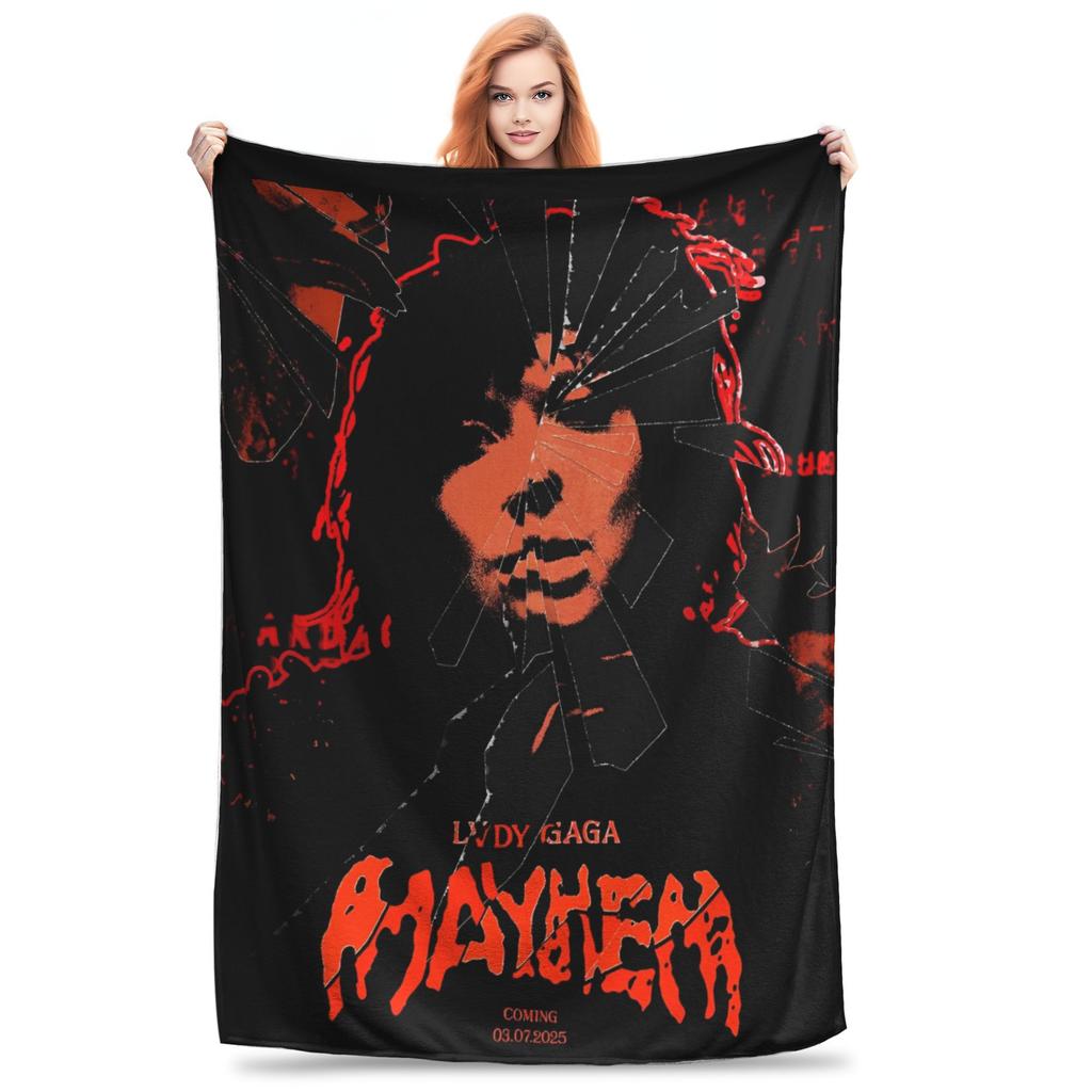 Lady Gaga Blanket Cover Fleece Mayhem Album Super Warm Throw Blankets for Bedding Couch Bed Rug