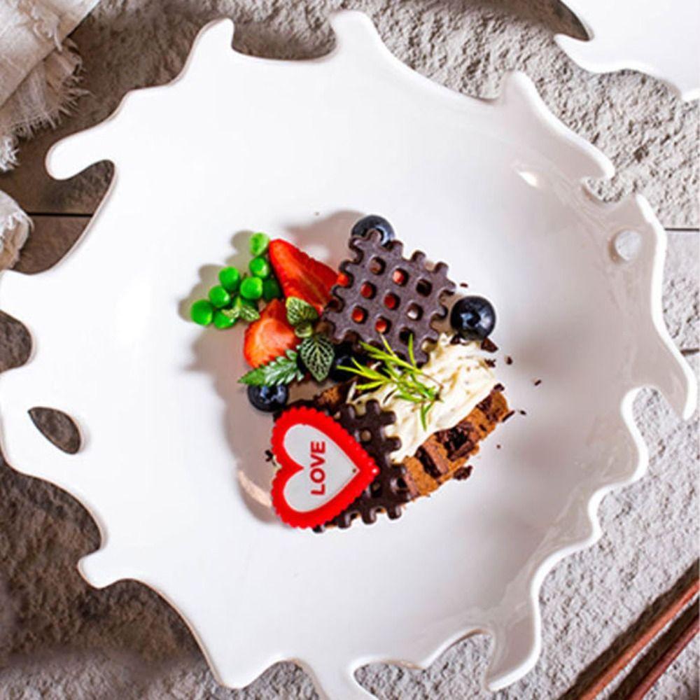 Nordic Style Coral Design Ceramic Salad Plate Heat-resistant Snack Tray  Restaurant
