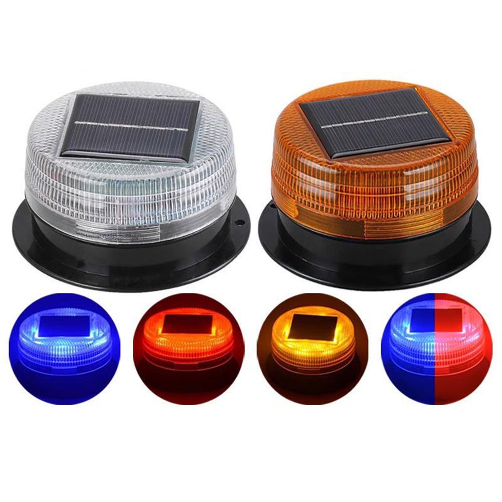 Solar-Powered Warning Flash Beacon Light Magnetic Strobe Light Flashing Emergency Light For Vehicles Waterproof Roadblock Lights