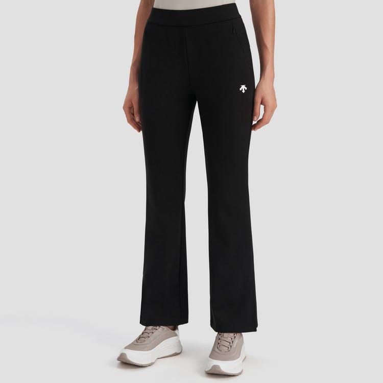 DESCENTE Womens Training Series Elastic Solid Color Flared Casual Pants Women Bottoms Black D4332TKP34