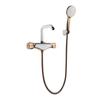 Tuqiu Bathtub Shower Set Wall Mounted Rose Gold White Bathtub Faucet, Bathroom Cold & Hot Bath and Shower Mixer Taps Brass