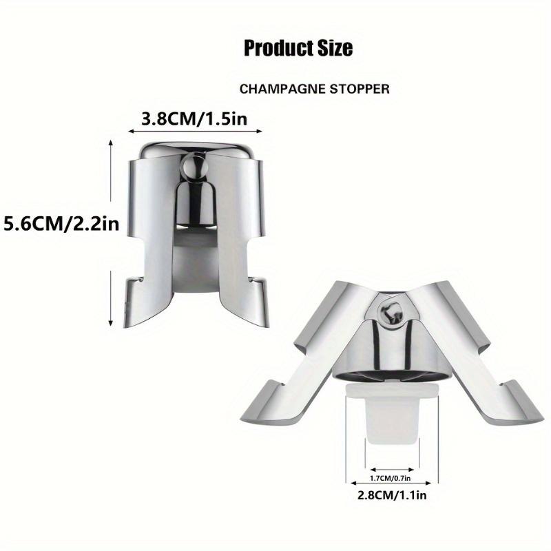 3 piezas, Tapón Sellador Profesional de Acero Inoxidable para Botella de Champán Vino Espumoso