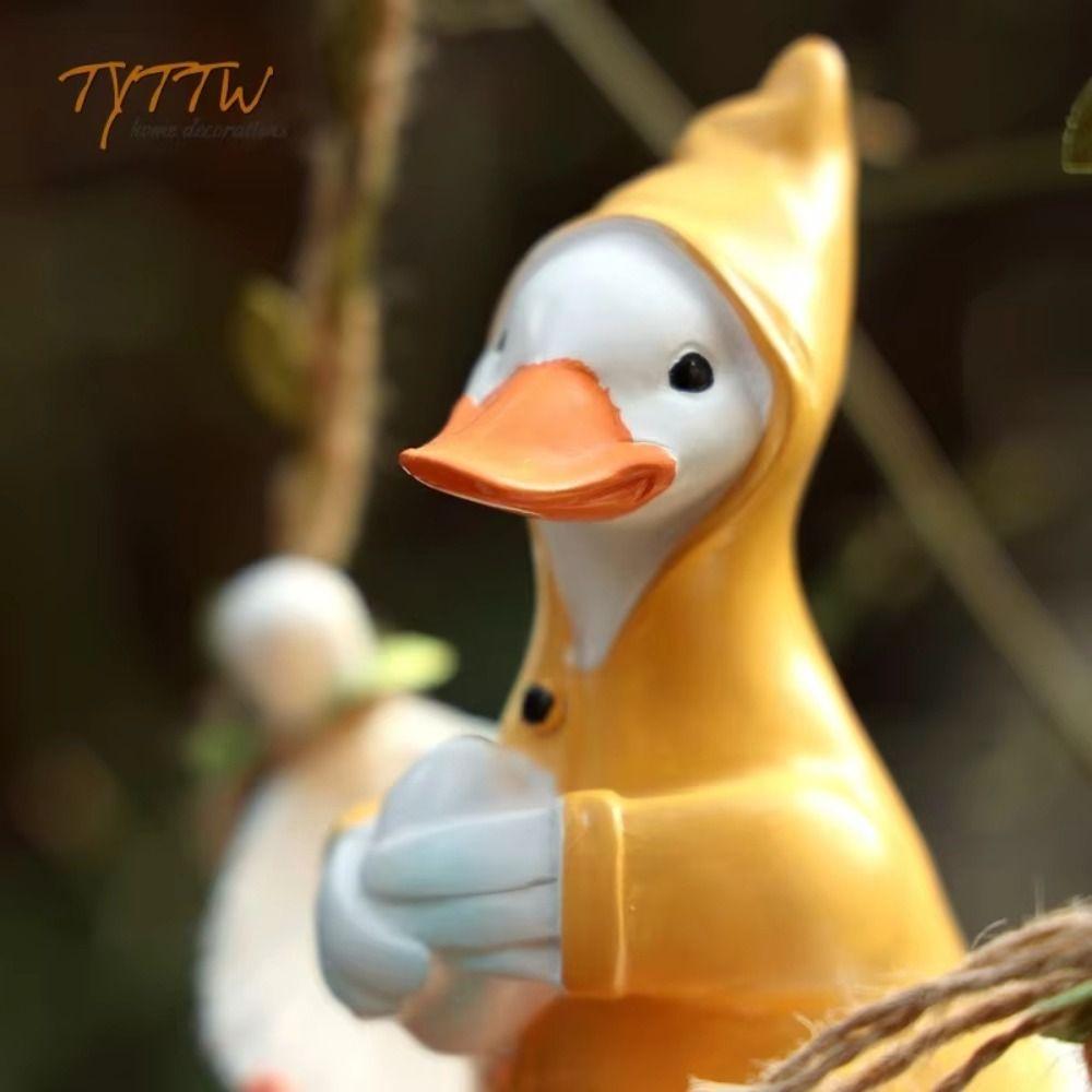 Resin Rabbit Swinging Garden Decoration Waterproof Duck Table Decoration Doll  Flower Garden